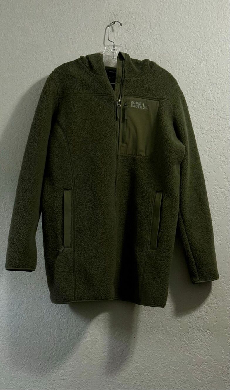 Eddie Bauer Women's Quest 300 Fleece Parka L Jacket Warm winter teddy puppy